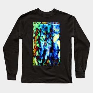 Fur in fashion blues and green Long Sleeve T-Shirt